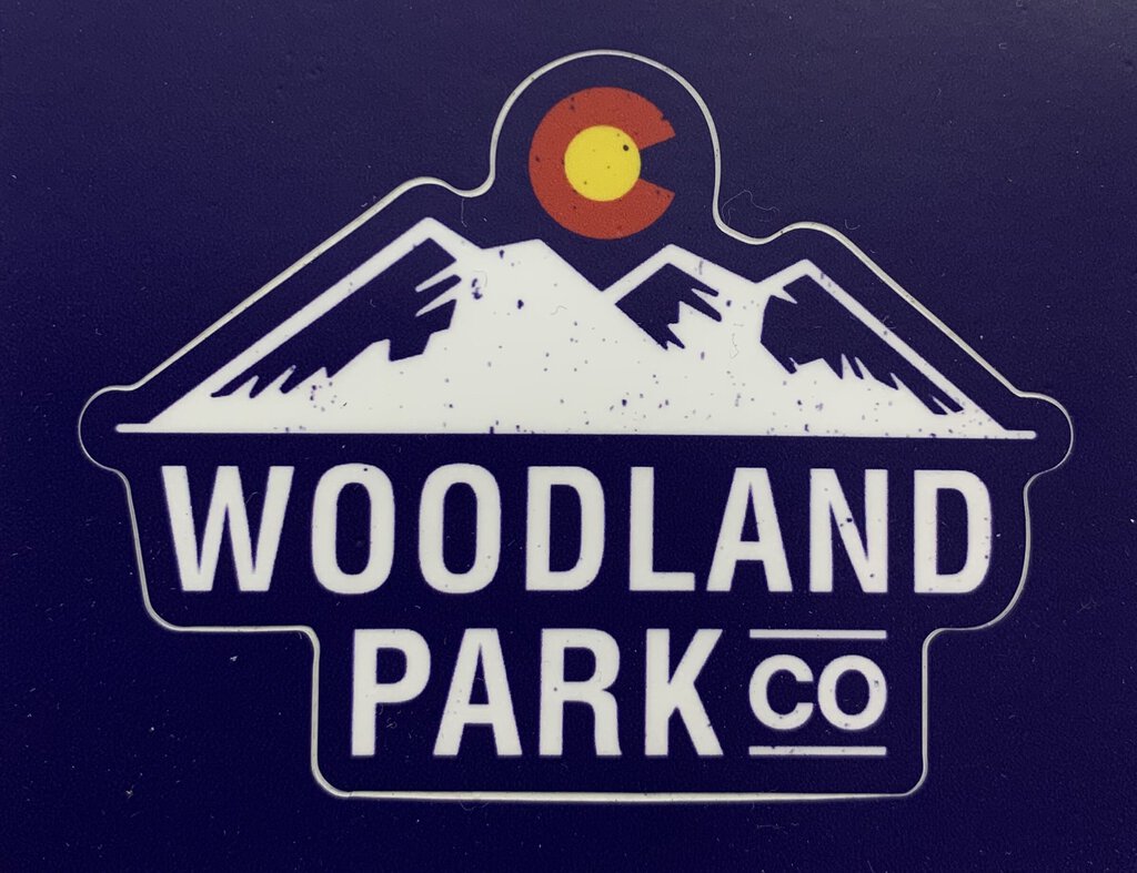 Woodland Park CutOut Sticker (Blue) Colorado GearLab